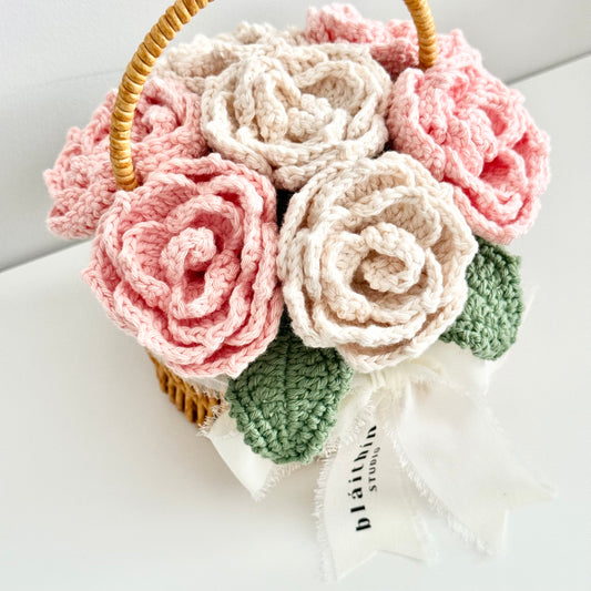 Pink & Cream Rose Basket